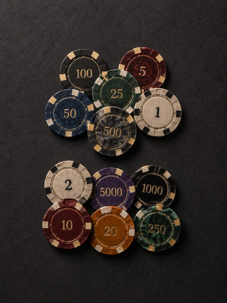 Poker Chip Wall Art – Casino Decor Print - artwork on paper