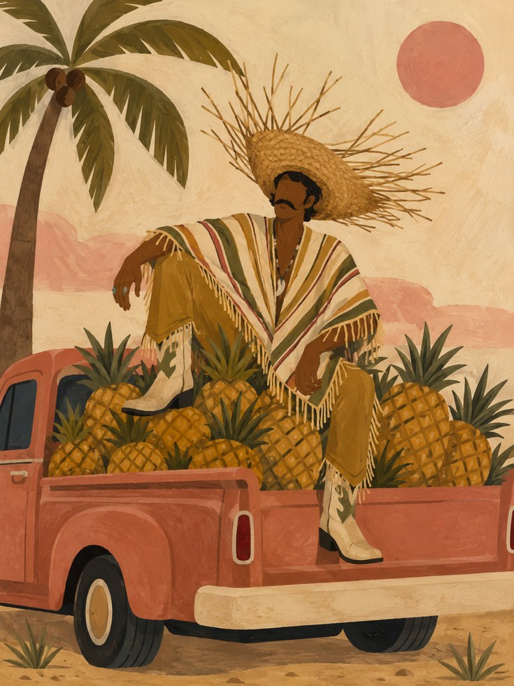 Tropical Vintage Poster - artwork on paper