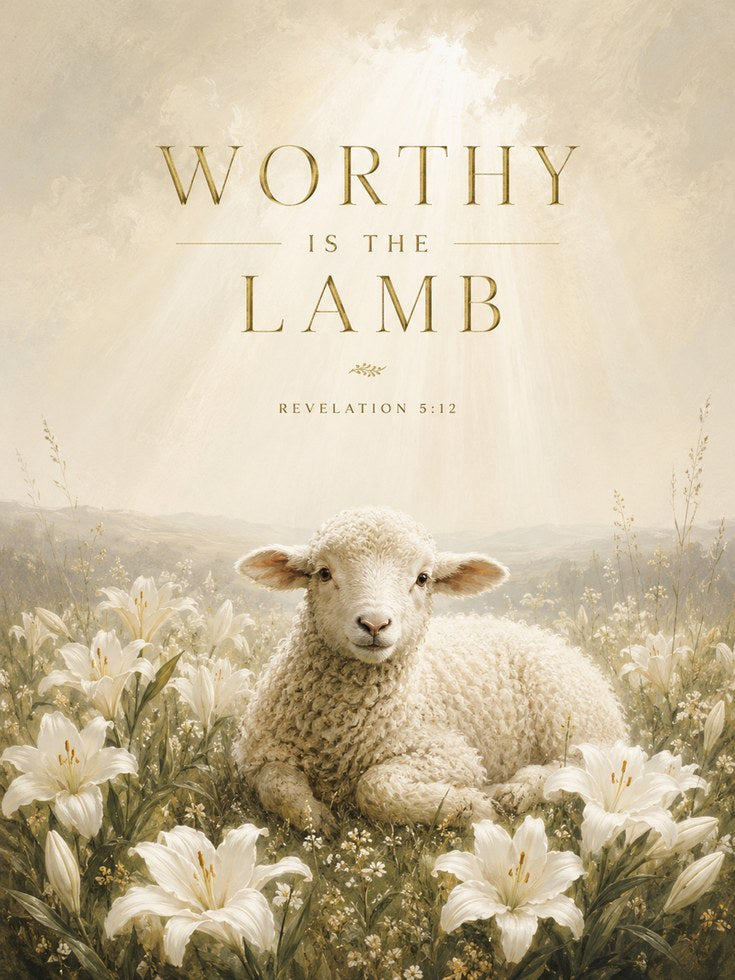 Christian Lamb Wall Art - artwork on paper