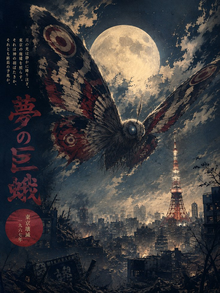 Japanese Monster Poster - artwork on paper