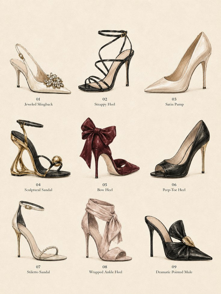 High Heel Poster – Designer Shoe Wall Art - artwork on paper