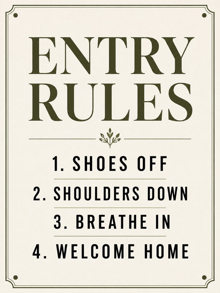 Entry Rules Sign Print – Entryway Wall Art - artwork on paper