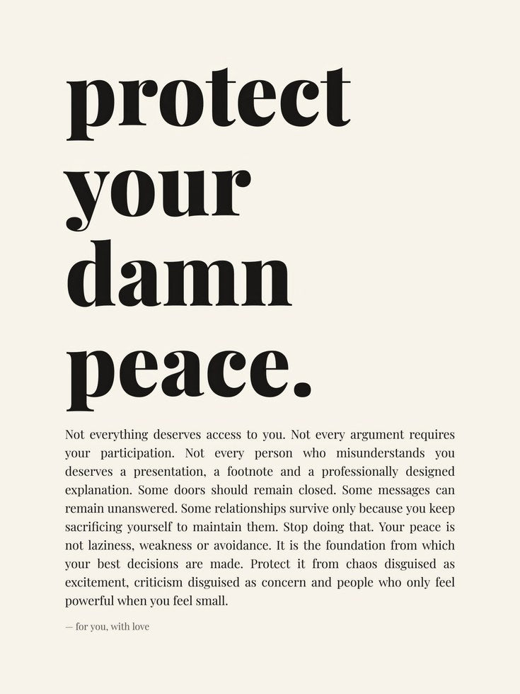 Protect Your Peace Print – Mental Health Wall Art - artwork on paper