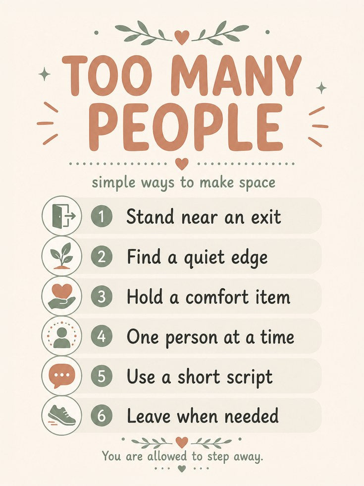 Anxiety Support Print: Mindfulness & Calm Icons (Therapy Decor) - artwork on paper