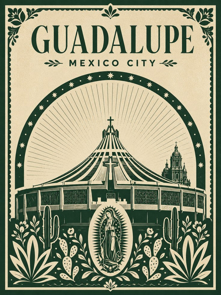 Guadalupe Mexico Poster – Mexico City Print - artwork on paper
