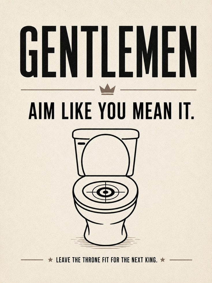 Bathroom Sign Print – Funny Bathroom Wall Art - artwork on paper
