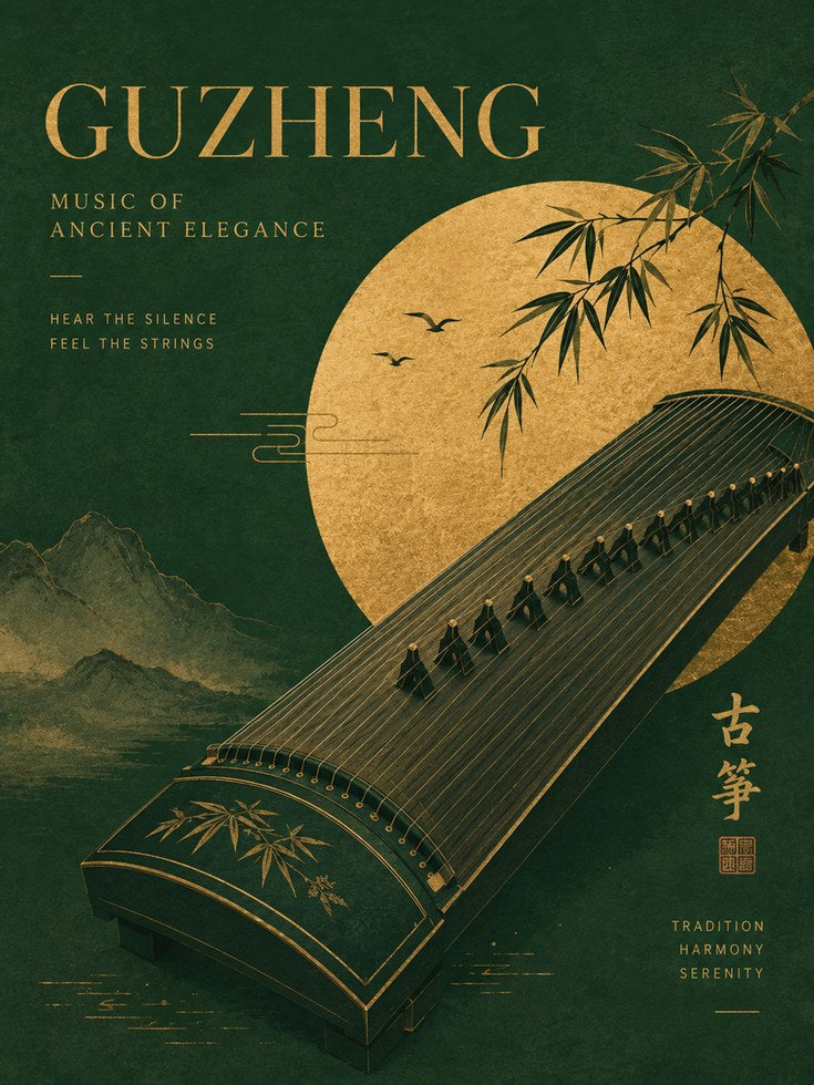 Guzheng Wall Art – Chinese Music Poster - artwork on paper