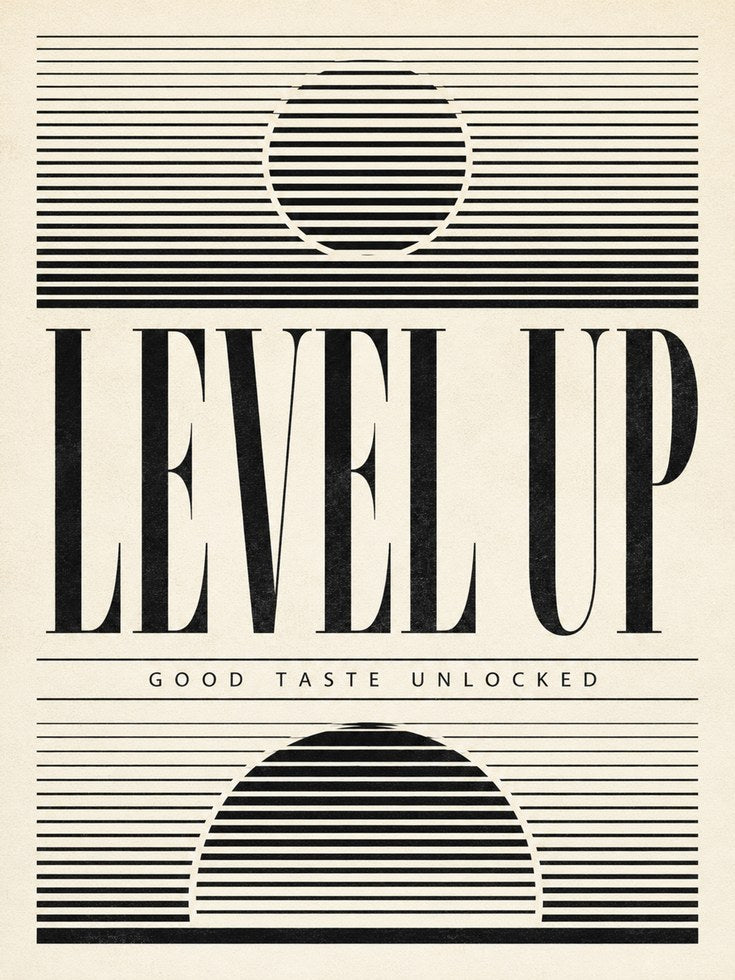 Level Up Wall Art – Typography Print - artwork on paper