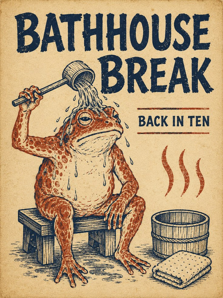 Frog Bathroom Print - artwork on paper