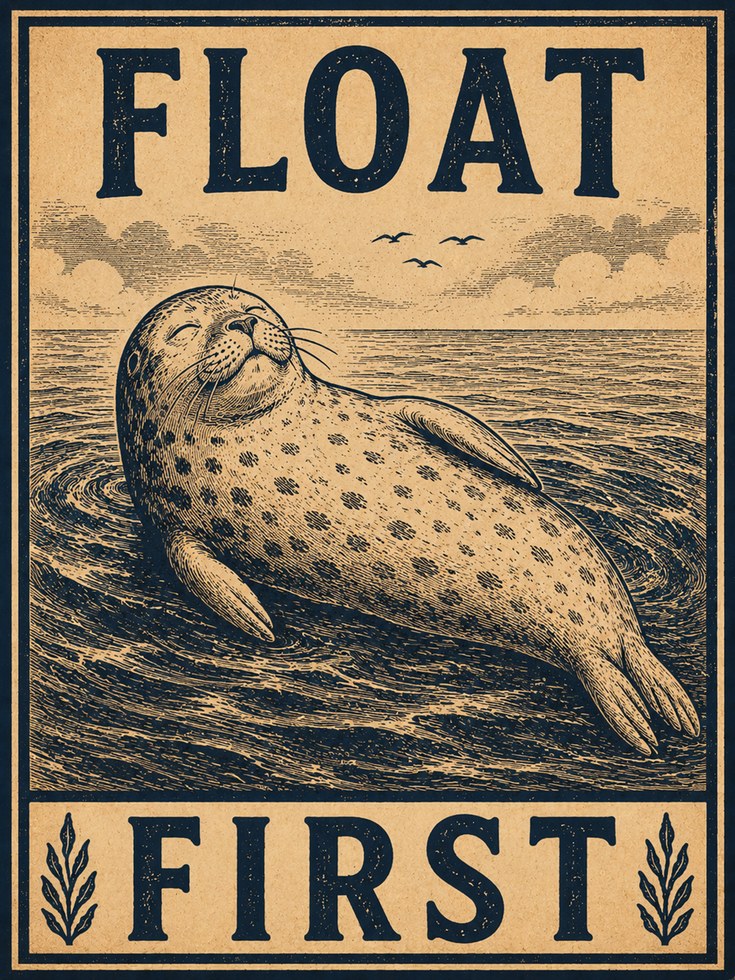 Coastal Seal Wall Art - artwork on paper