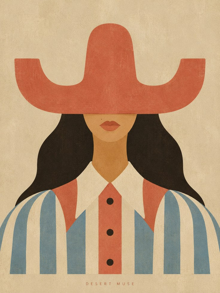 Western Woman Wall Art – Southwest Portrait Print - artwork on paper