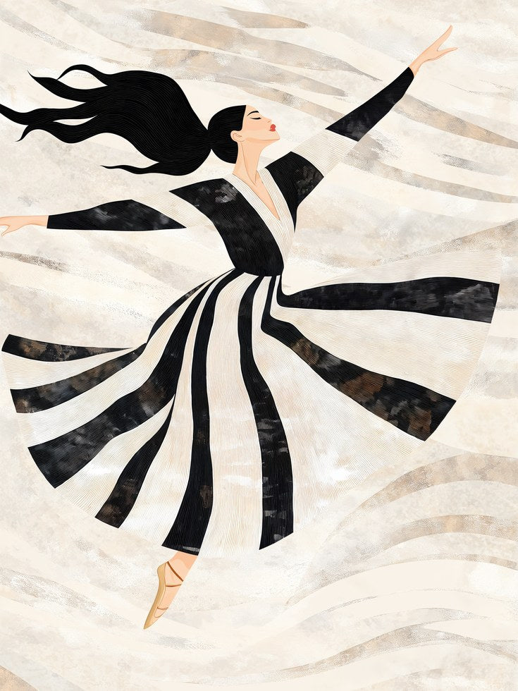 Dancing Woman Wall Art - artwork on paper
