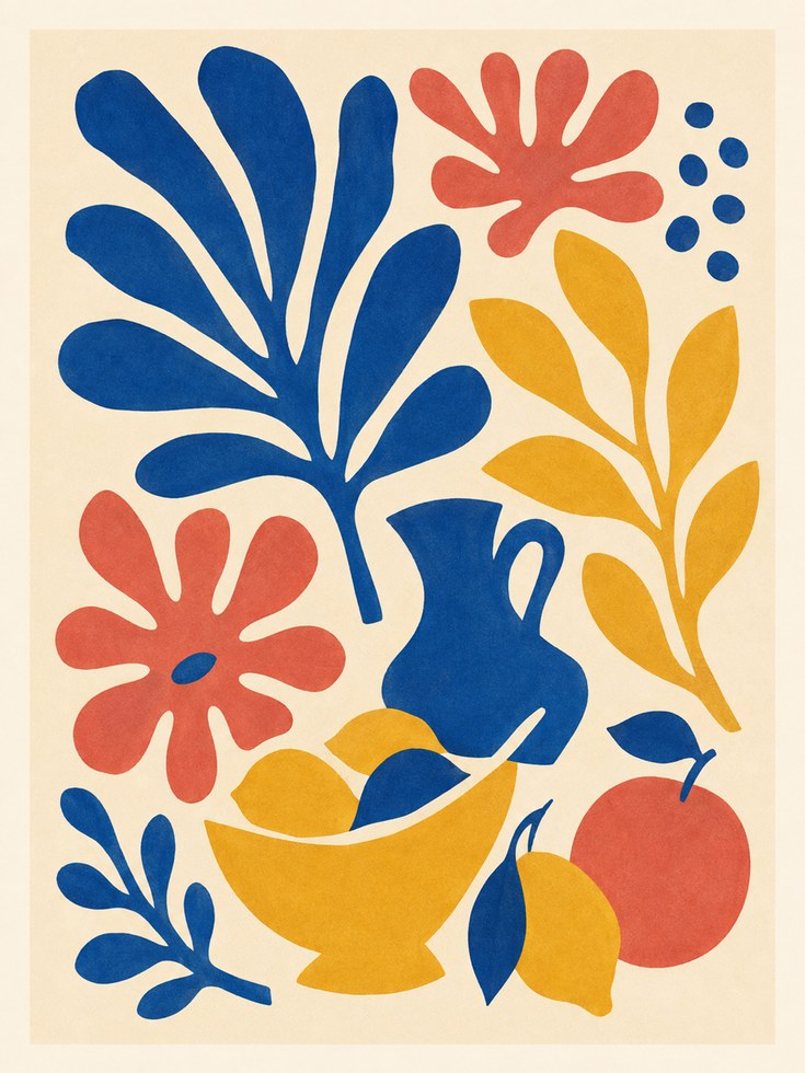 Matisse Cut Out Print – Still Life Wall Art - artwork on paper