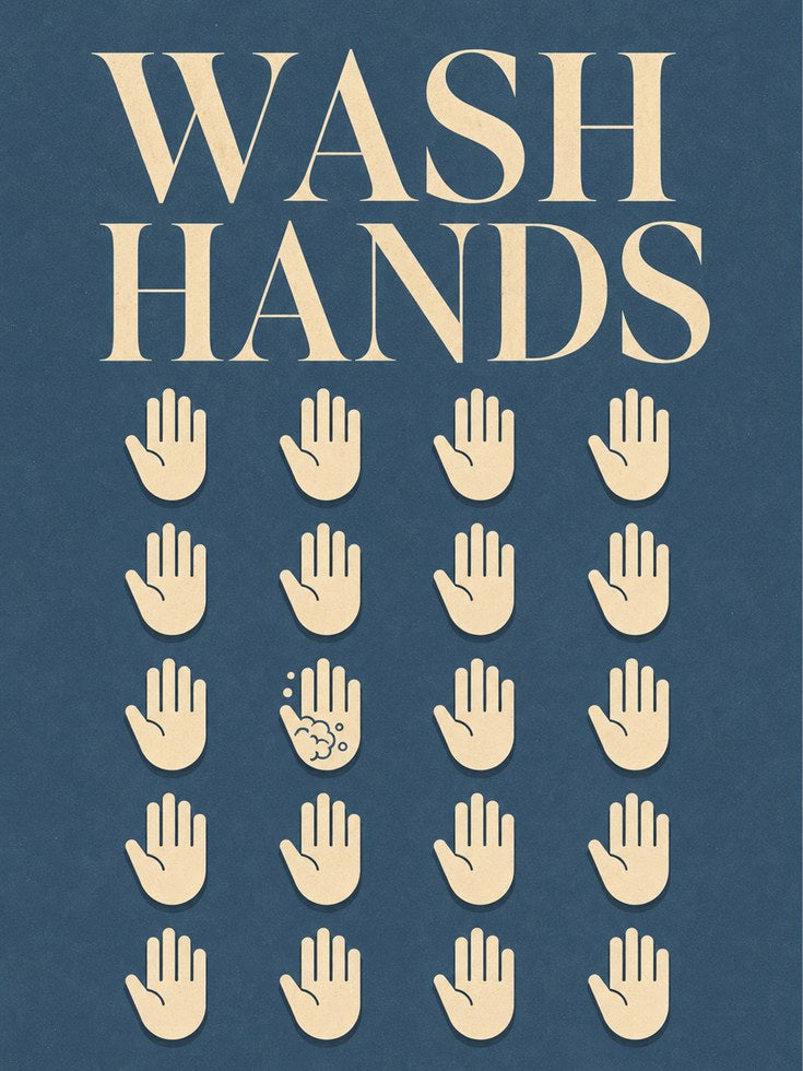 Wash Hands Bathroom Print - artwork on paper