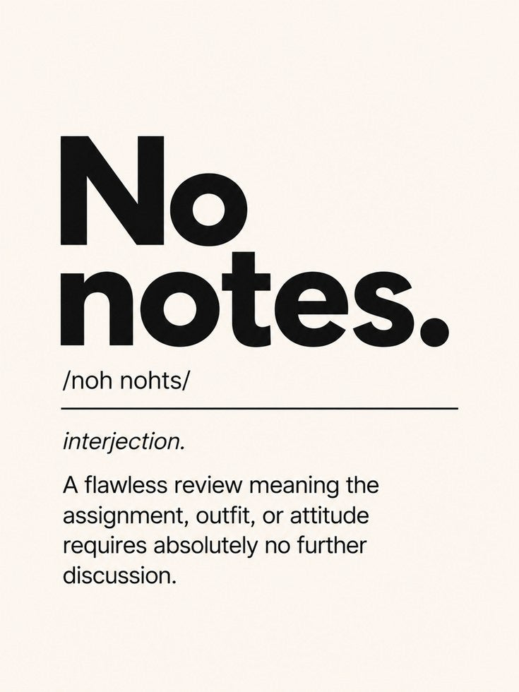 No Notes Typography Print: Funny Definition - artwork on paper
