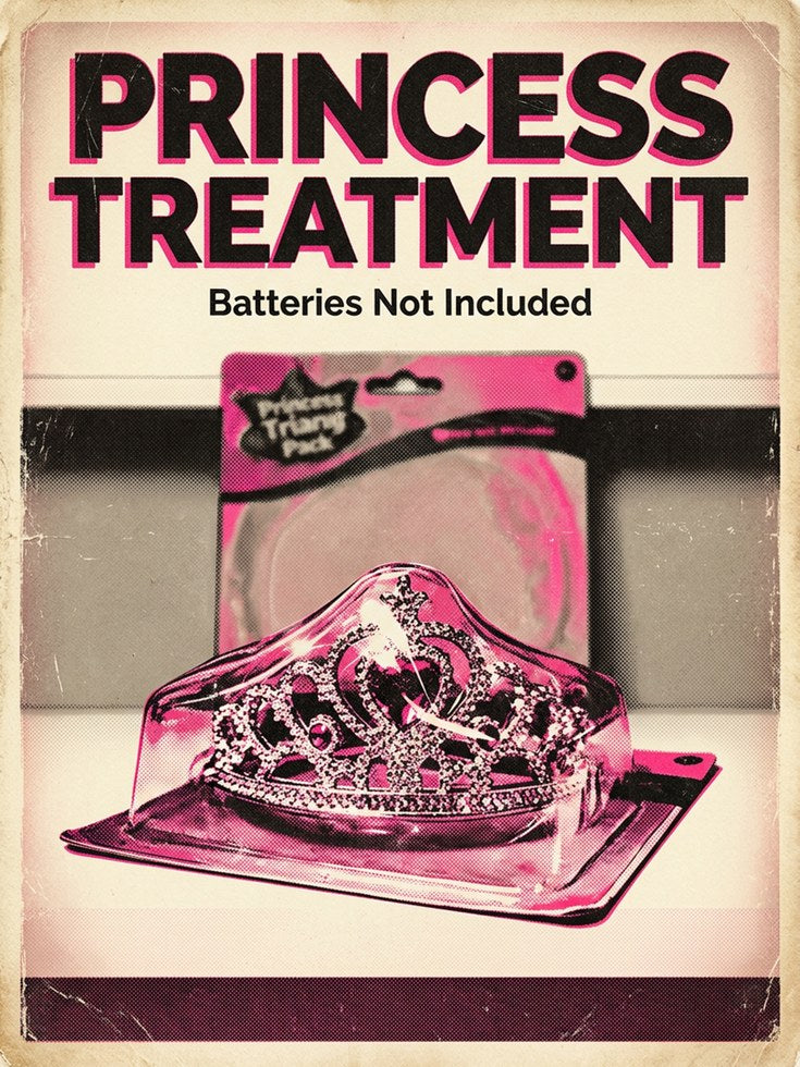 Princess Treatment Pop Art Print — Feminist Satire Pink Tiara - artwork on paper