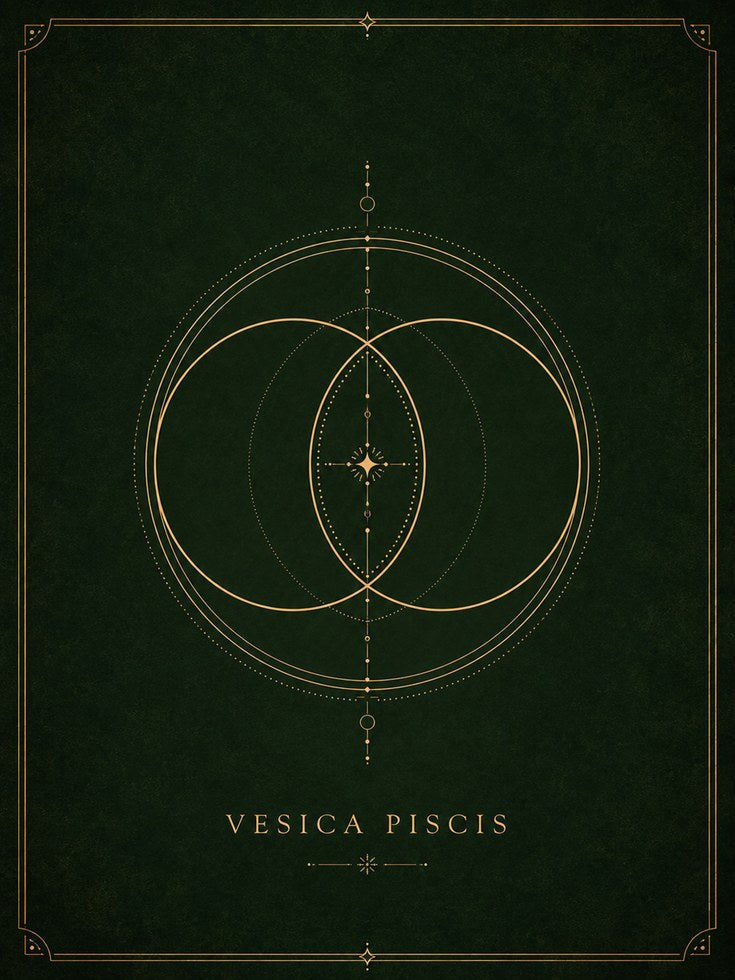 Sacred Geometry Wall Art: Vesica Piscis Design - artwork on paper