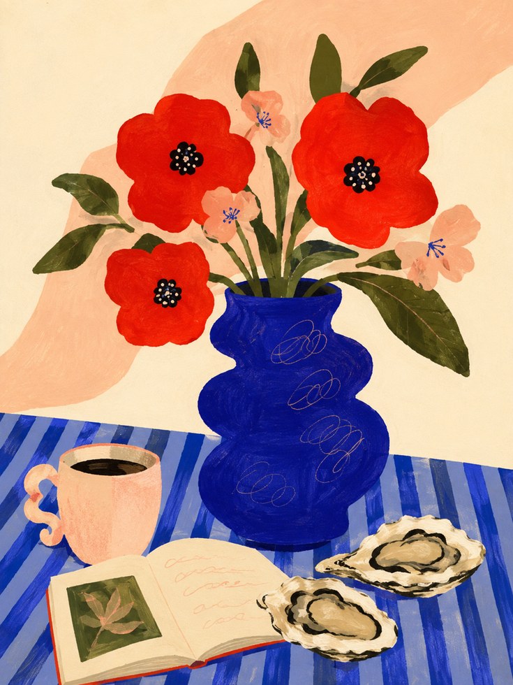 Still Life Wall Art – Red Poppy Print - artwork on paper