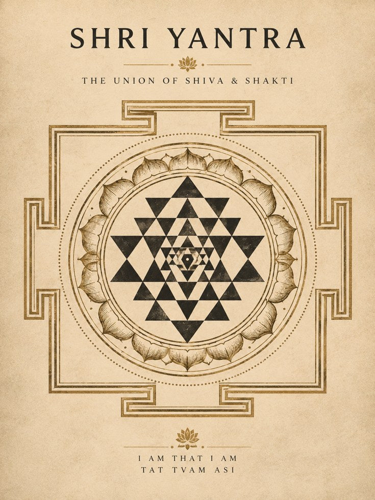 Shri Yantra Sacred Geometry Art Print: Hindu Mandala Design - artwork on paper