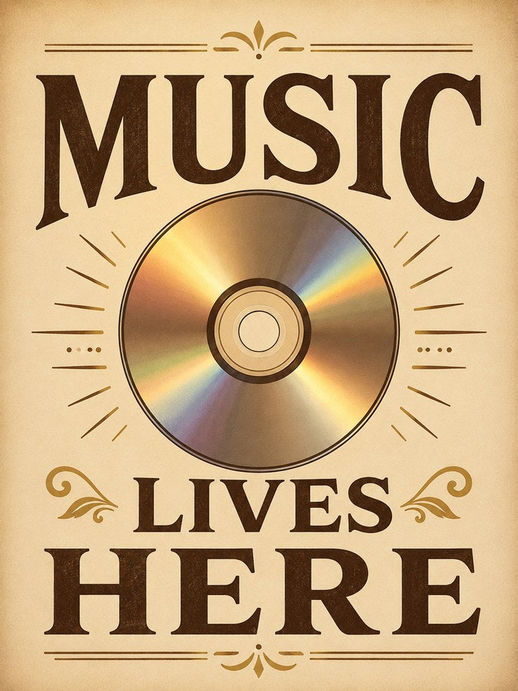 Vintage Typography Music Print - artwork on paper