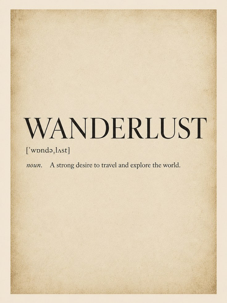 Wanderlust Wall Art – Definition Print - artwork on paper
