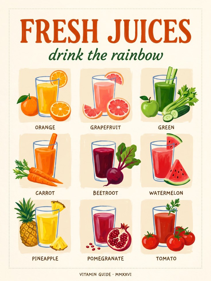 Vintage Fruit Juice Poster - artwork on paper