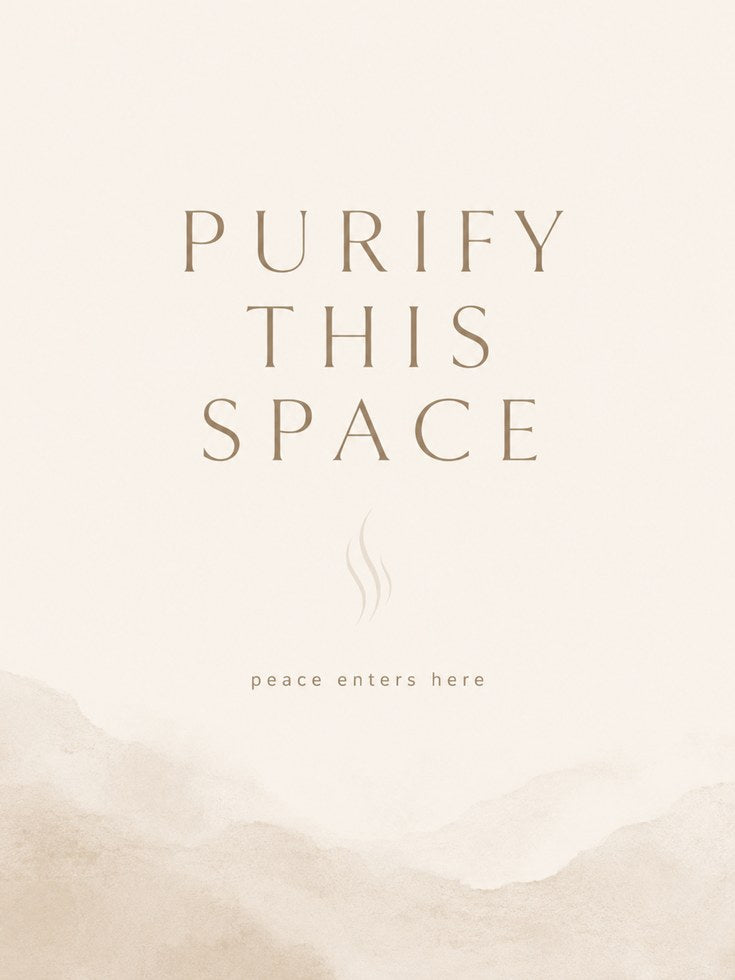 Purify This Space Typography Print: Minimalist Beige Wellness Art - artwork on paper