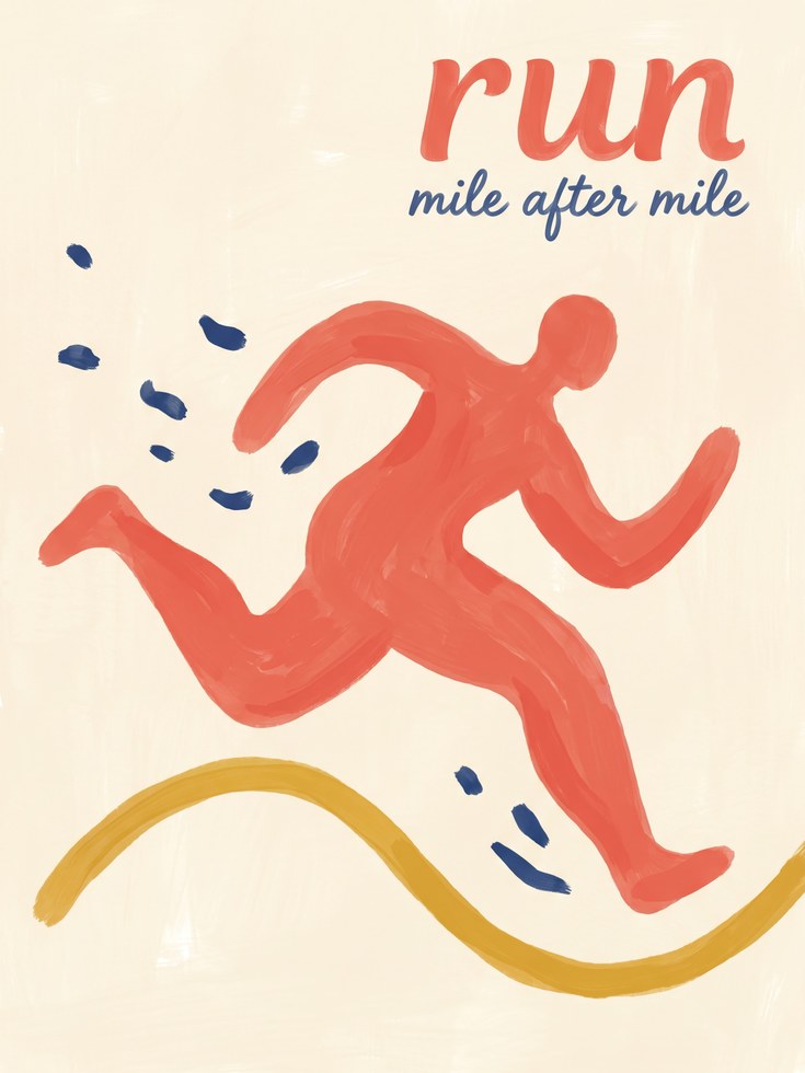 Motivational Running Print: Abstract Runner - artwork on paper