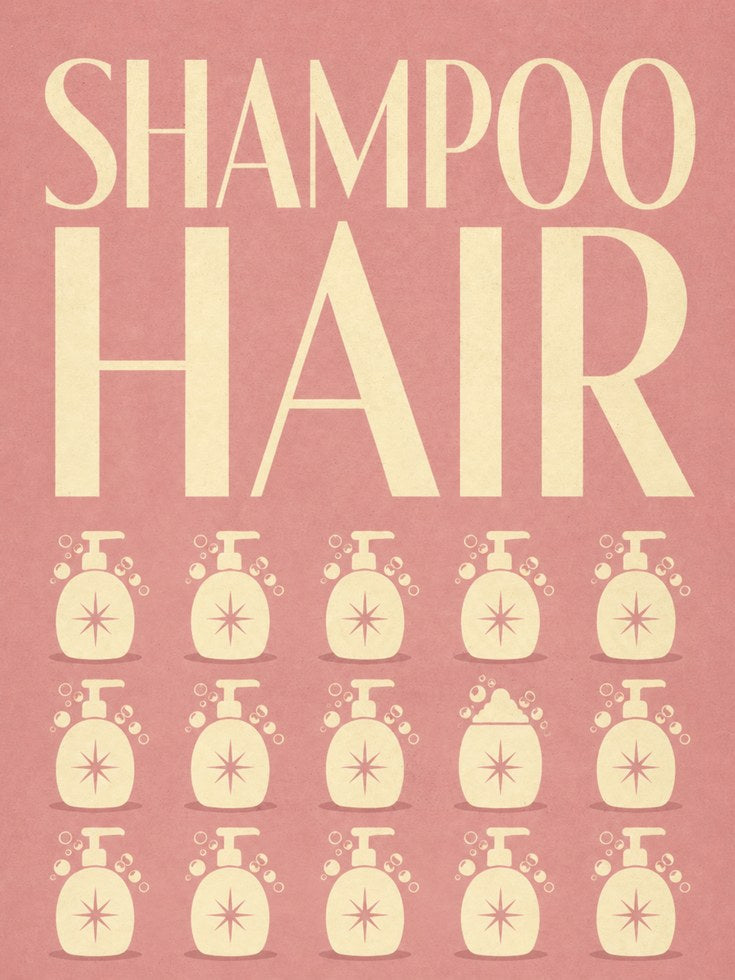 Retro Shampoo Poster Print - artwork on paper