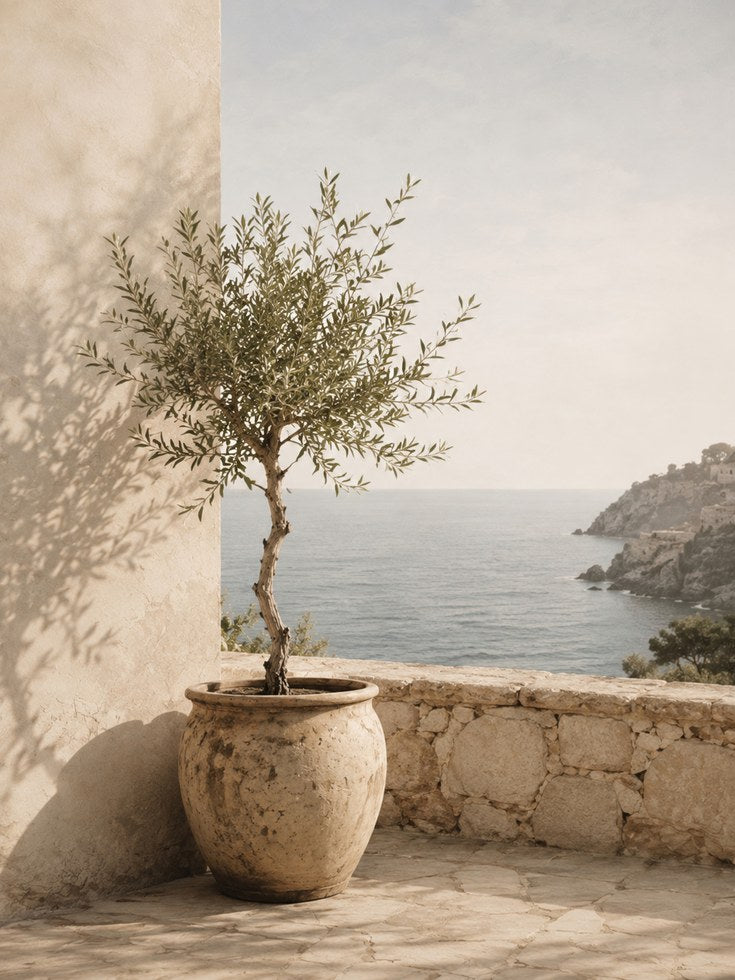 Mediterranean Olive Tree Print - artwork on paper