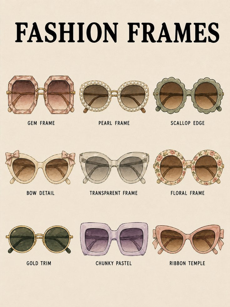 Fashion Frames Art Print: Vintage Sunglasses Collection Guide - artwork on paper