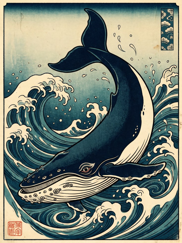 Orca Whale Print - artwork on paper