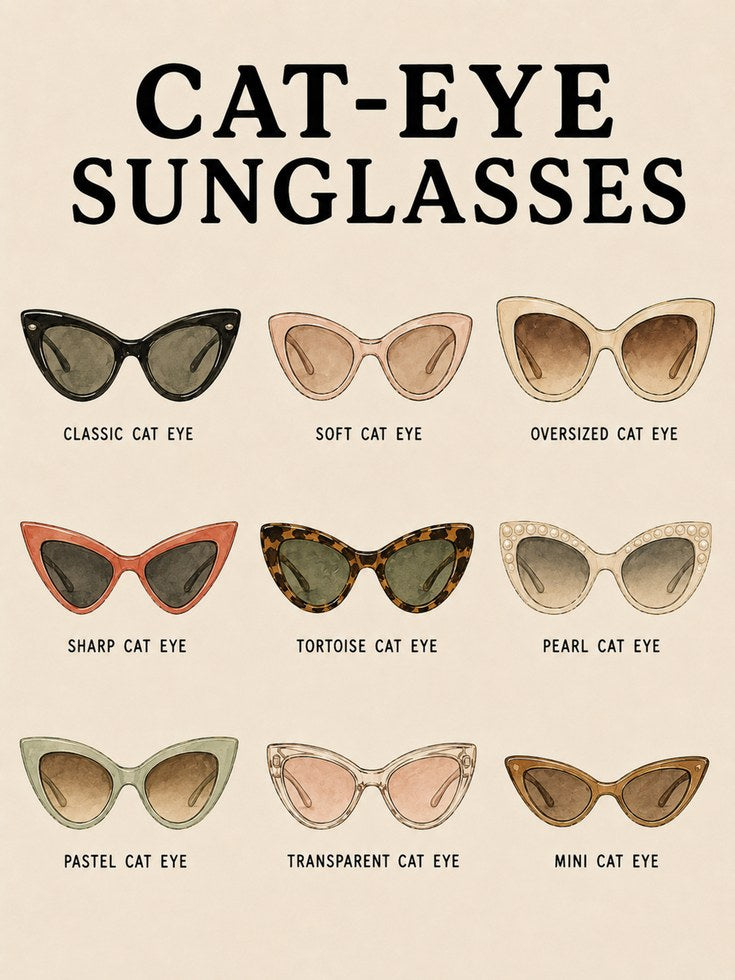 Cat-Eye Sunglasses Chart Print — Vintage Fashion Illustration - artwork on paper