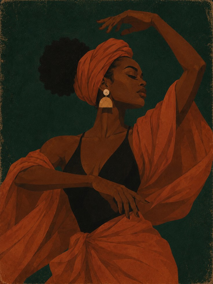 African Woman Portrait Print - artwork on paper