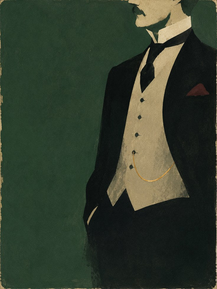 Gentleman Portrait Print – Vintage Man Wall Art - artwork on paper