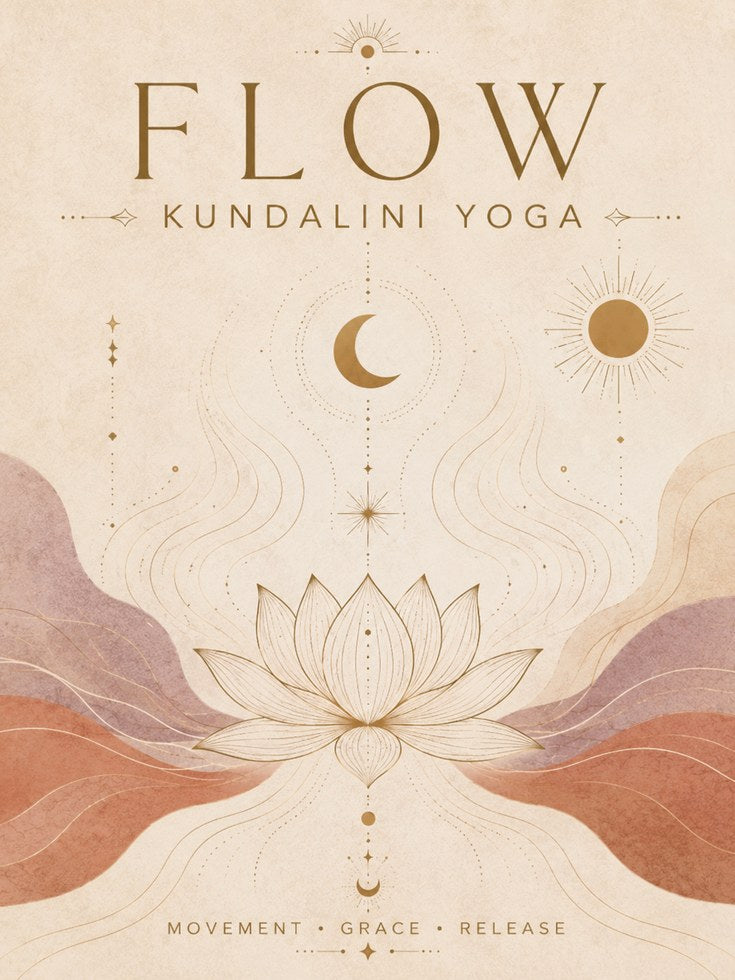 Kundalini Yoga Wall Art: Celestial Lotus Design - artwork on paper