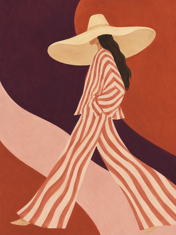 Fashion Illustration Poster – Retro Woman Print - artwork on paper
