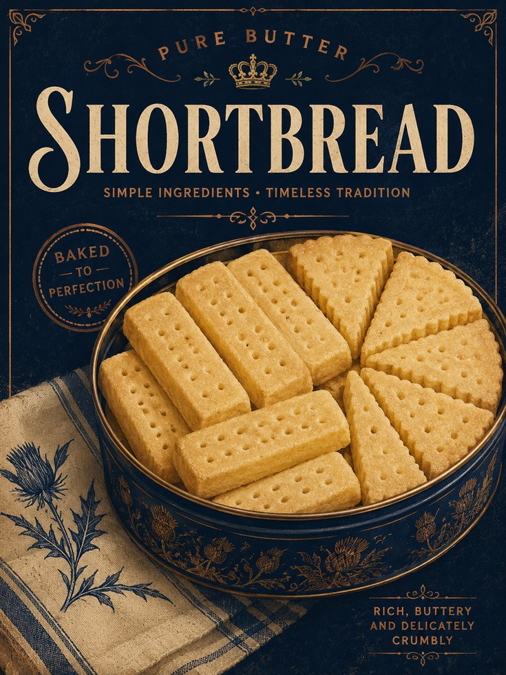 Kitchen Wall Art – Vintage Shortbread Print - artwork on paper