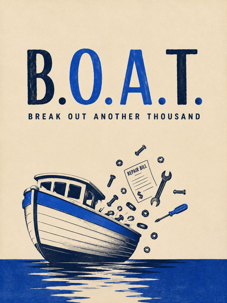 Boat Wall Art – Nautical Typography Print - artwork on paper