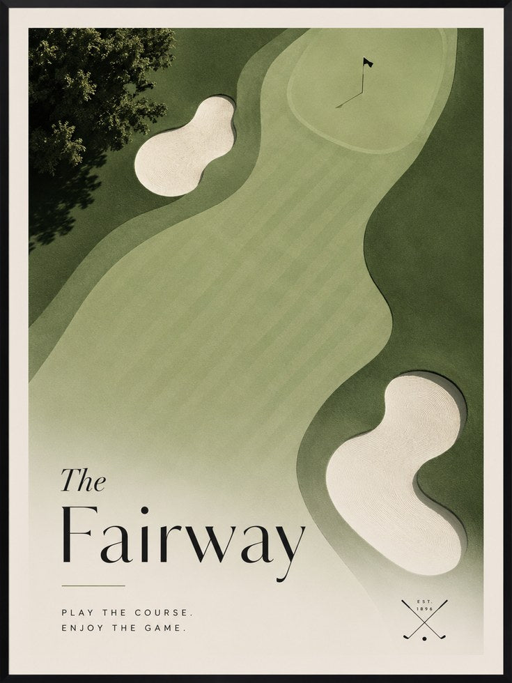 Golf Wall Art Print: Modern Minimalist Fairway - artwork on paper