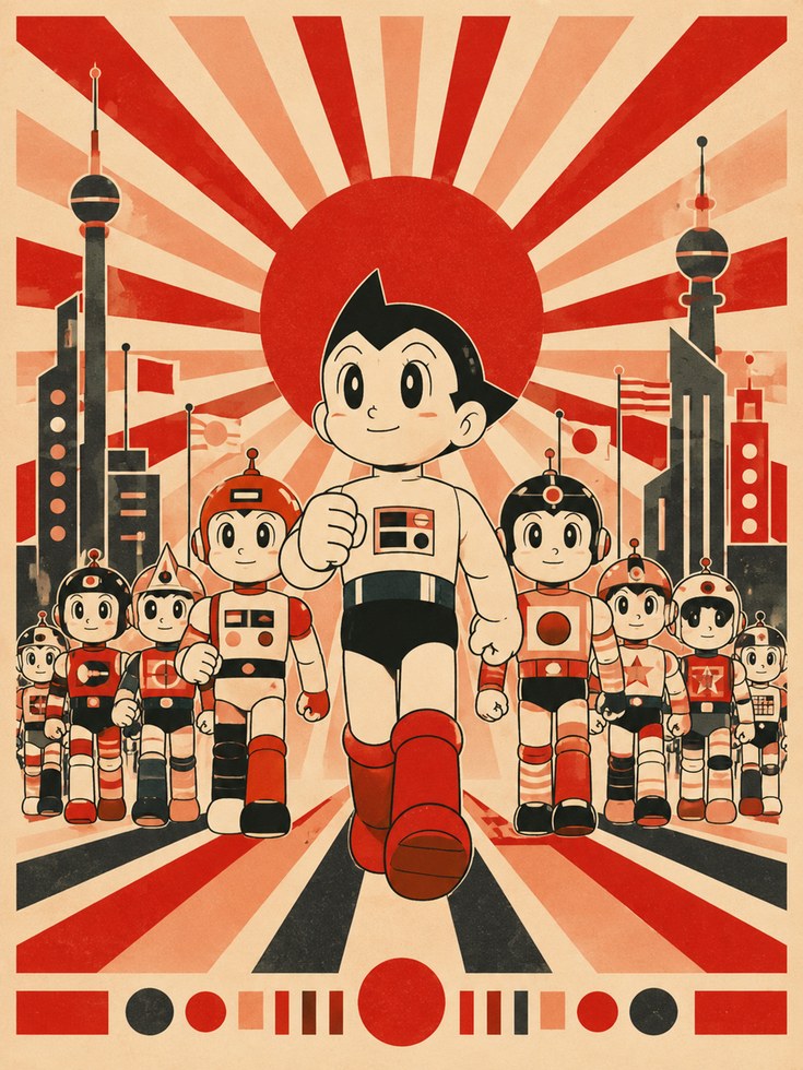Retro Robot Poster – Vintage Sci Fi Wall Art - artwork on paper