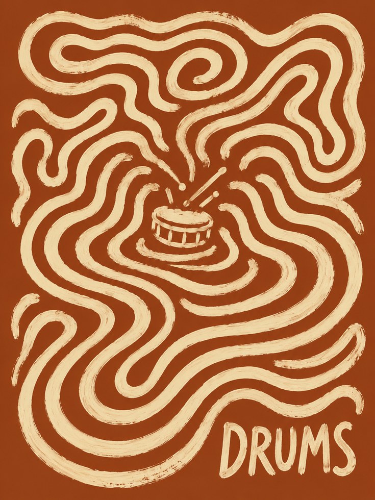 Drum Wall Art – Music Room Decor - artwork on paper