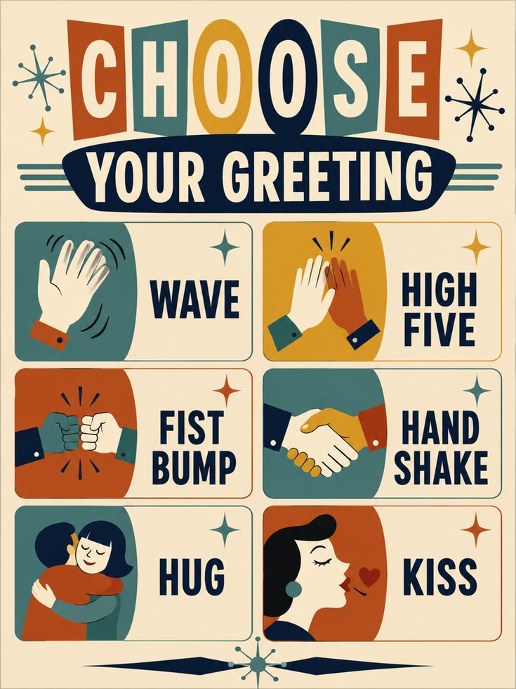 Mid-Century Greeting Print - artwork on paper