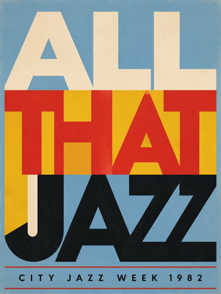 All That Jazz Poster – Retro Typography - artwork on paper