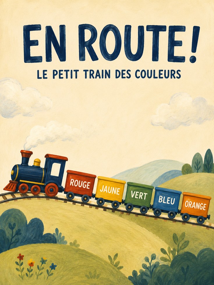Vintage Train Poster – French Kids Room Print - artwork on paper