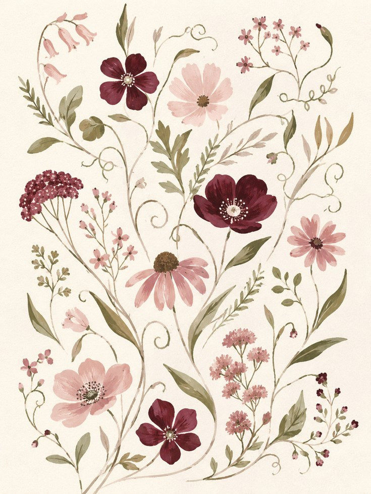 Wildflower Wall Art – Botanical Print - artwork on paper