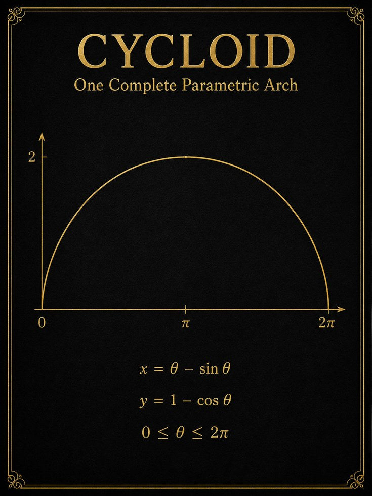 Math Wall Art – Cycloid Parametric Equation Print - artwork on paper