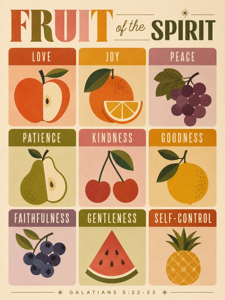 Christian Wall Art: Fruit of the Spirit - artwork on paper
