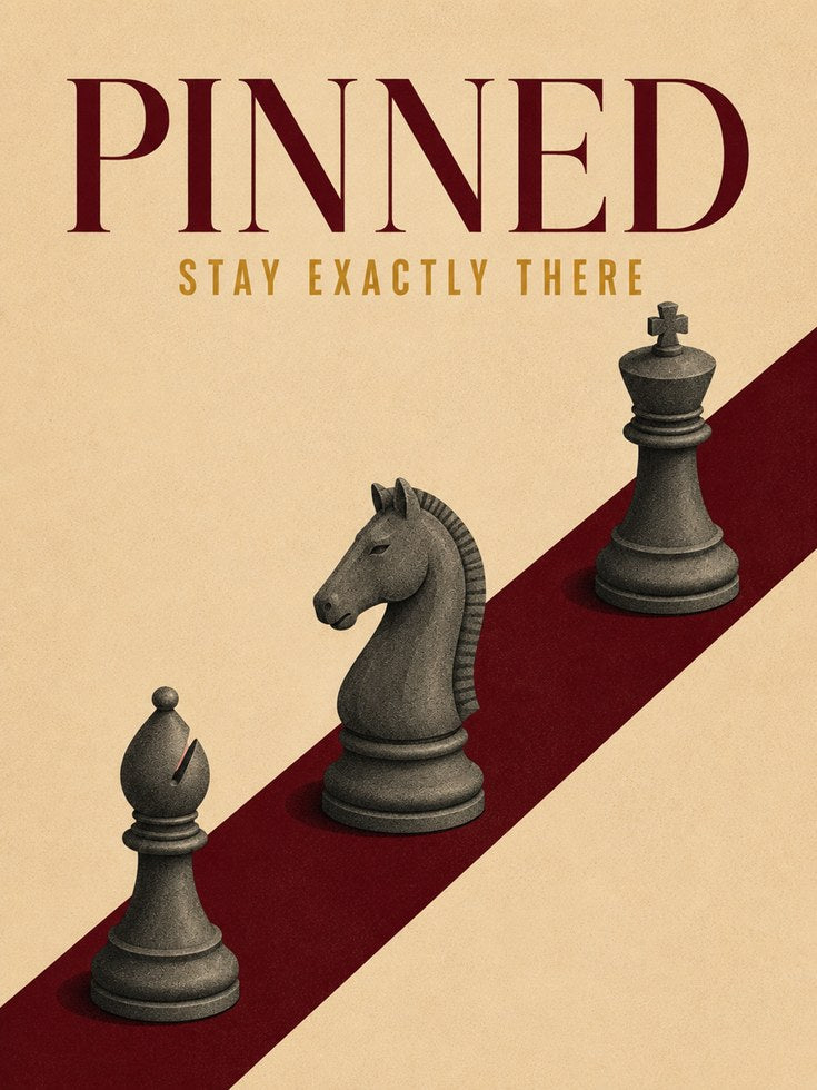 Chess Wall Art – Pinned King Knight Bishop Print - artwork on paper