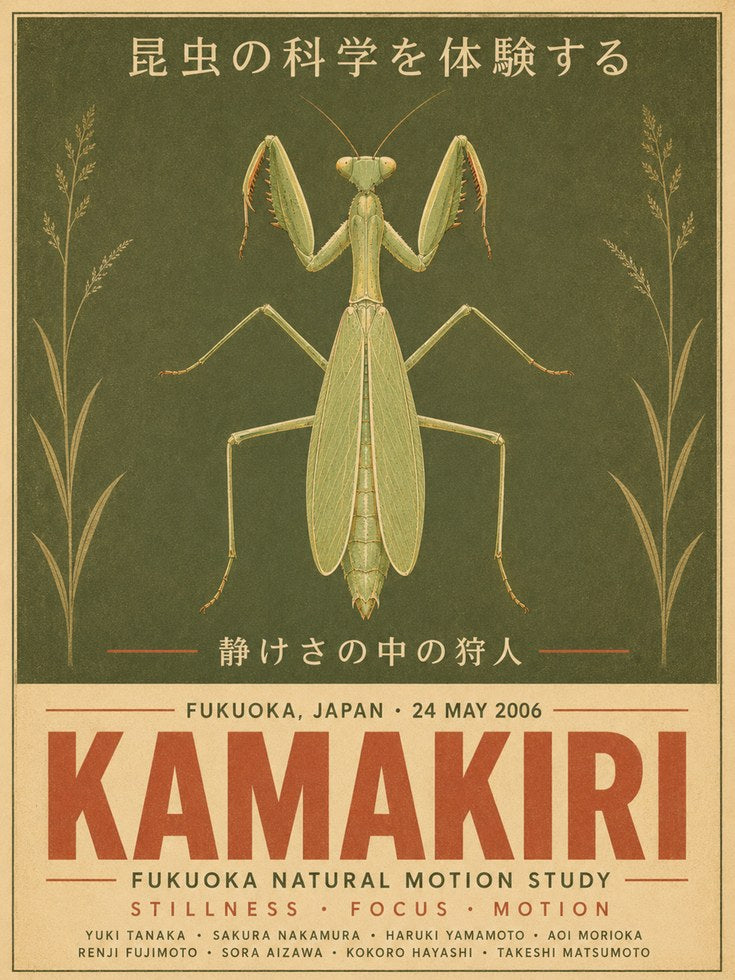 Japanese Insect Poster – Vintage Nature Print - artwork on paper